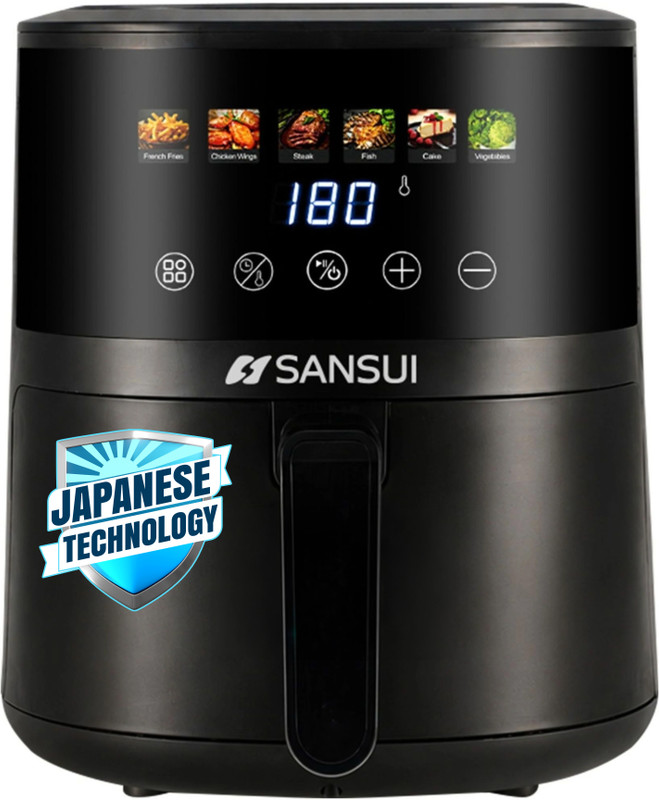 Sansui Kurkura Magic 5L With 85% Less Oil Consumption, Digital Touchscreen with Color Display, Non-Stick Basket Air Fryer(5.1 L)