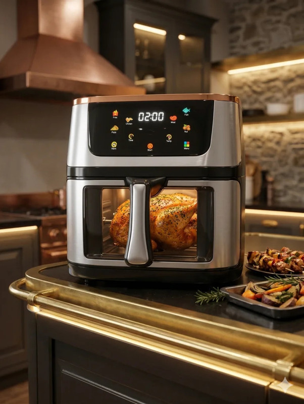 XORQO TECH 10L Digital Air Fryer with Window, LCD Touch Panel, 10 Presets Air Fryer(10 L)