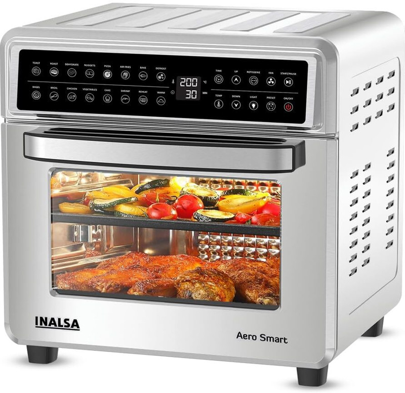 Inalsa Aero Smart Oven 1700W |16 Preset Programs | Rotisserie & Convection Function Air Fryer(23 L)