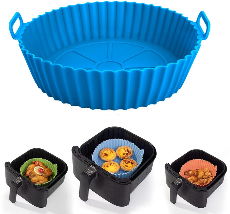 OXXIHOME Folding Air Fryer Tray Food Safe Baking Tray, Non-Stick Silicone Airfryer Tray Air Fryer(1 L)