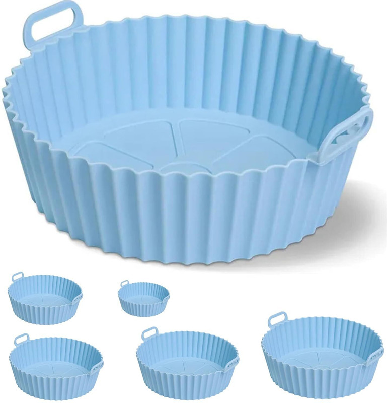 Takositio (Set of 6) Reusable, Silicon, Non-Stick Baking Tray Liner for Air Fryer Airfryer Tray