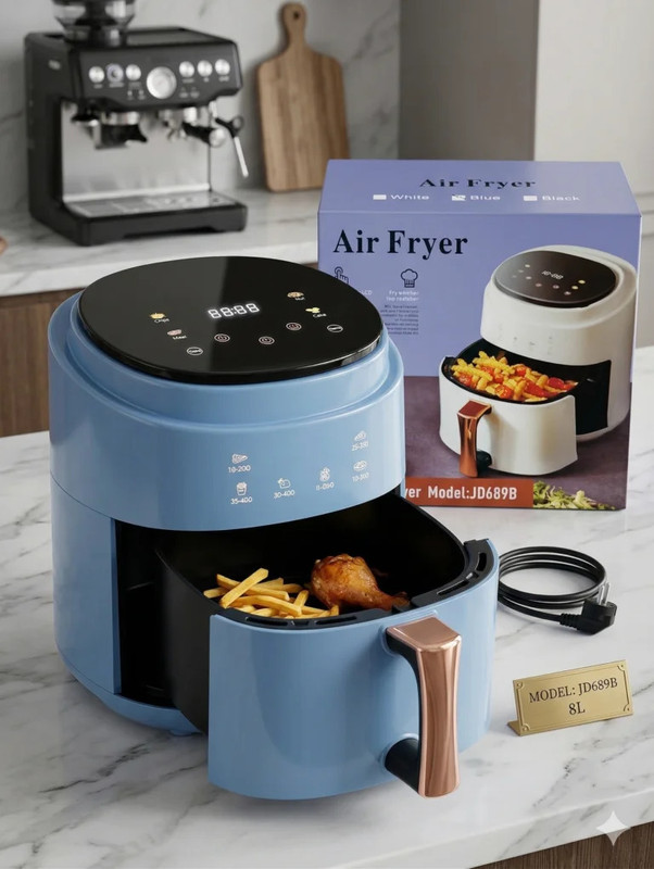 XORQO TECH 8L Digital Air Fryer JD689B, Touch Panel, Presets, Low Oil Air Fryer Air Fryer(8 L)
