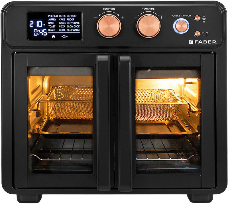 FABER FAO 25L 15F BK|Air Fryer Oven,Bake Tray, SS Wire Tray,Basket, Rotisserie|Digital Air Fryer(25 L)