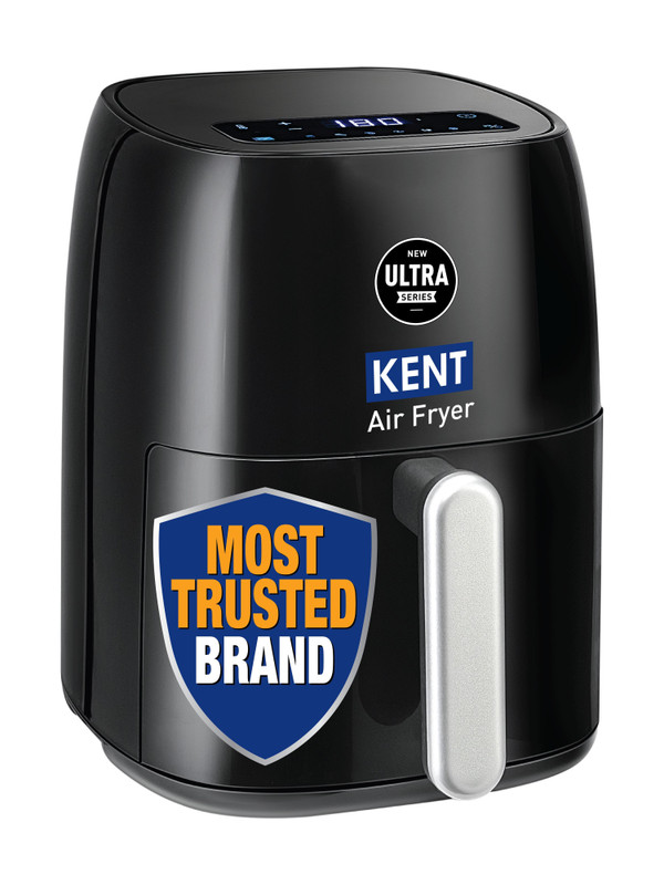 KENT Ultra Digital Air Fryer 4L 1300W Fry, Grill, Roast & Bake Digital Display & Touch Control Panel Rapid Heating 80% Less Oil Usage High Temperature & Uniform Heating Air Fryer(4 L)