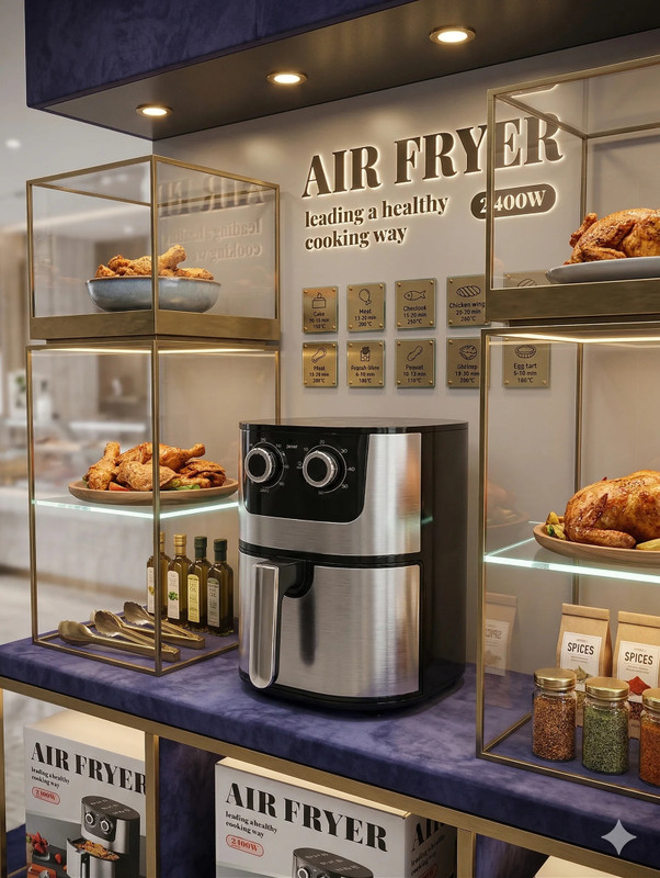 XORQO TECH PREMIUM AIR FRYER 7L 2400w stainless steel body Air Fryer(7 L)