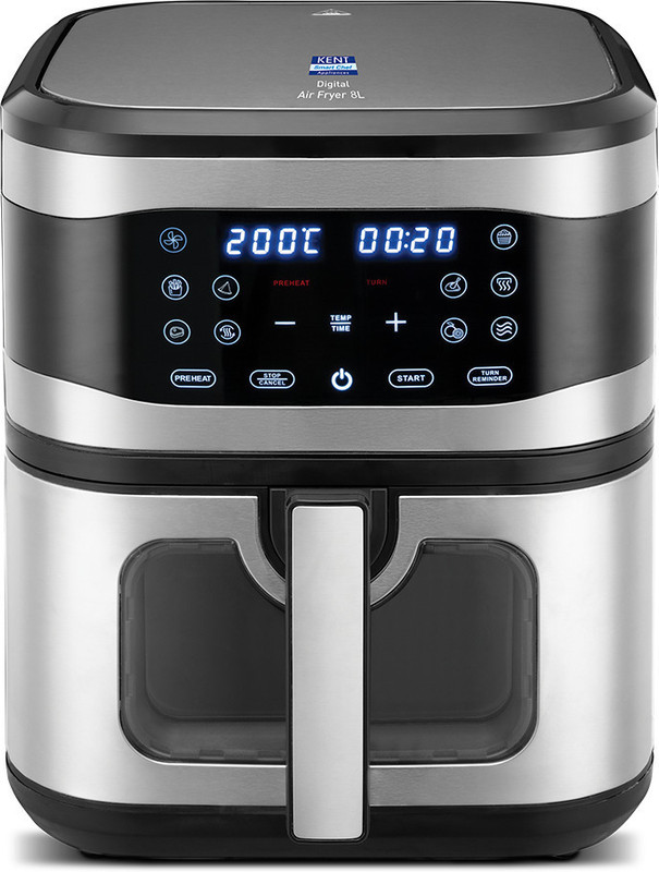 KENT Digital Air Fryer8L|Grill,Roast|Upto80%Less Oil Usage|Touch Control Panel Air Fryer(8 L)