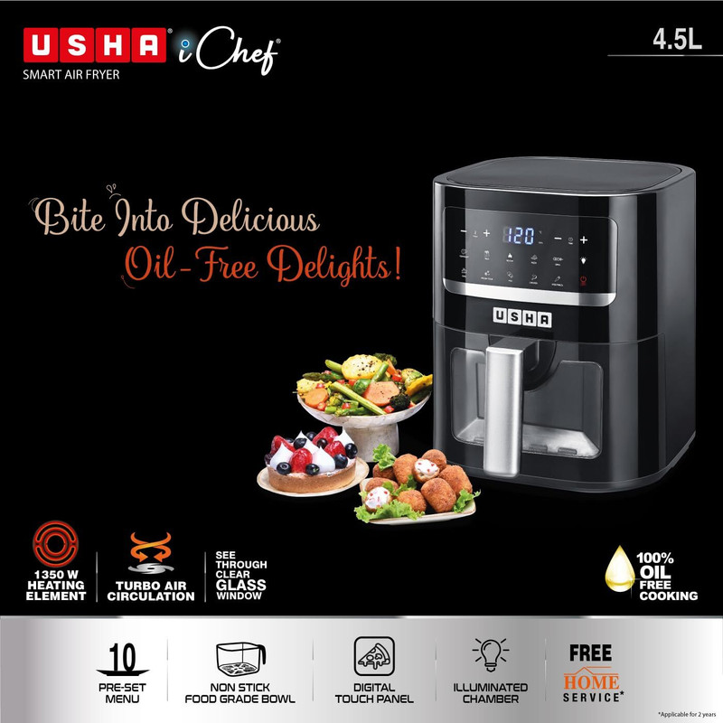 Usha I Chef Smart Air Fryer 4. 5L – Healthy Cooking Made Easy