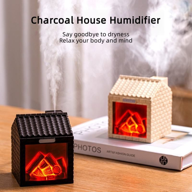 STARLEOS Charcoal House Ultrasonic Humidifier Portable Room Air Purifier(BROWN)