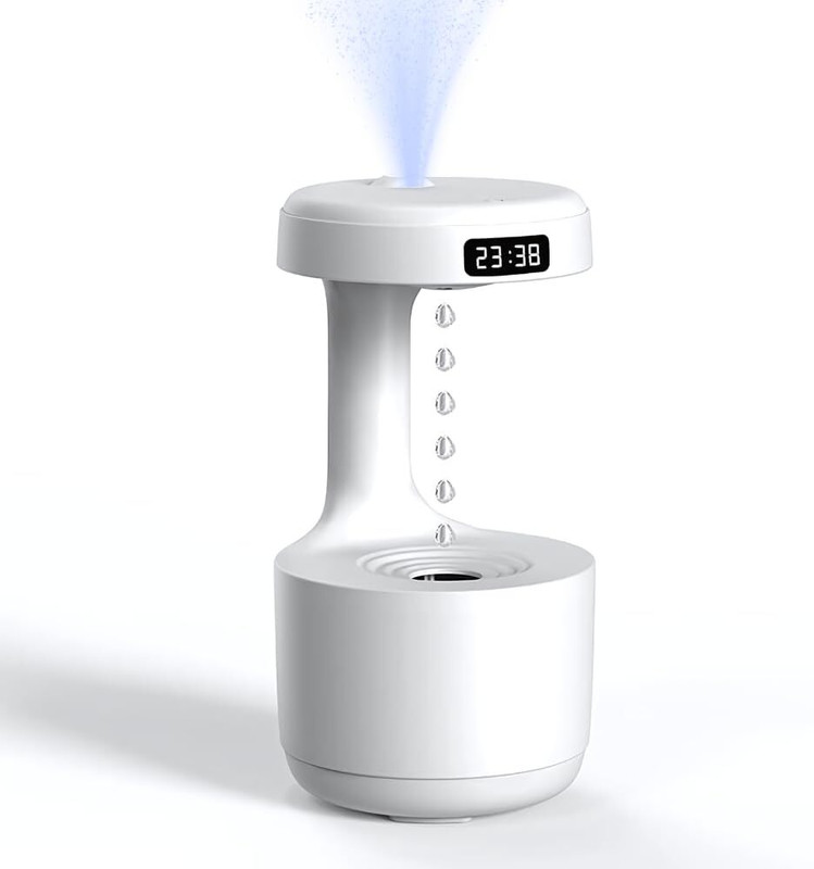 DRUMSTONE Room 800ml LED Display 2 Modes Anti-Gravity Water Drop Humidifier - 15 Years Warranty Humidifier