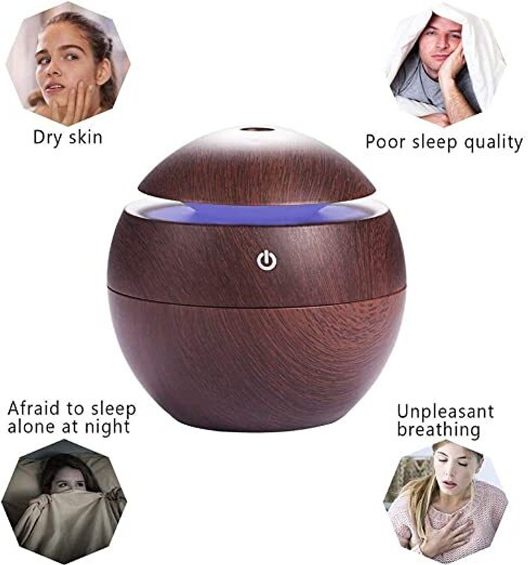 GVJ TRADERS wooden Cool Mist Humidifiers Essential Oil Diffuser Aroma Air Humidifier Portable Room Air Purifier(MULTICOLOR)