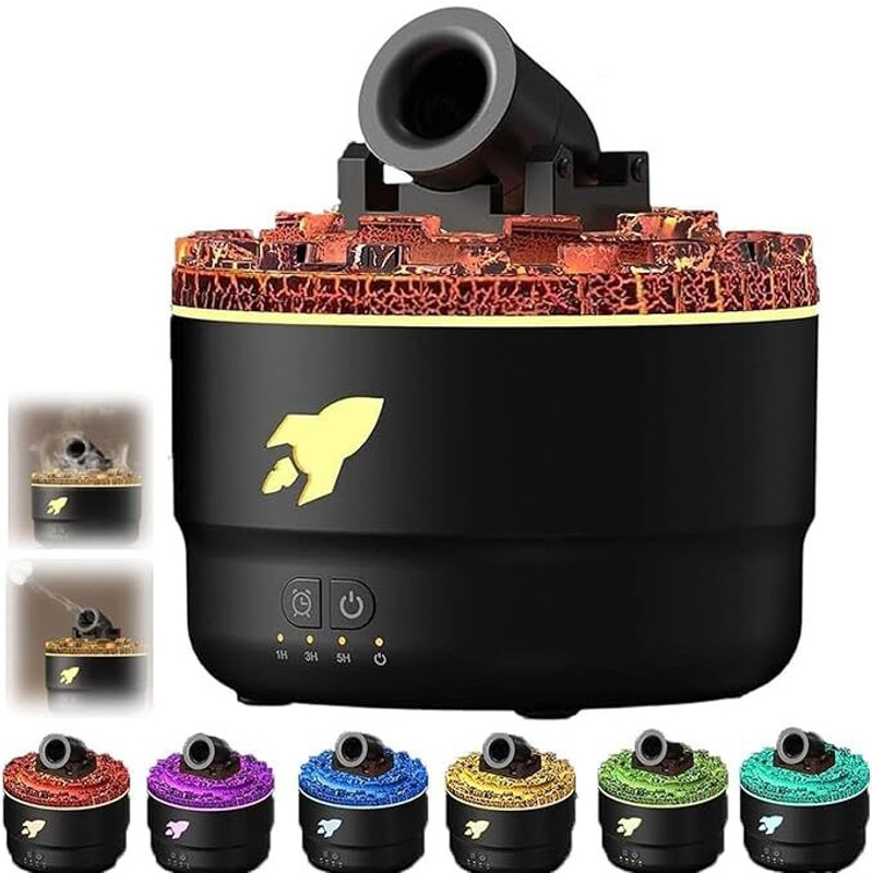 Fulminare Room Cannon Blast Aroma Humidifier 7 Colors LED Vapor Humidifier Silent Diffuser Humidifier