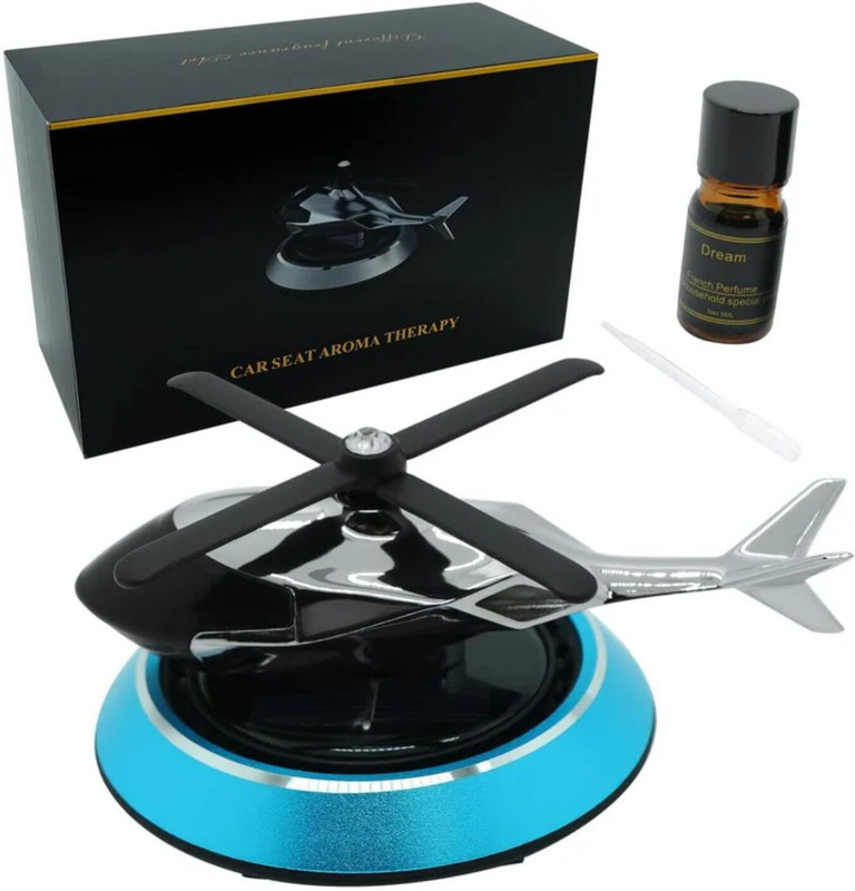 DREAM DZIRE Helicopter Blue Car Dashboard Perfume, Solar Rotating Air Freshener Portable Car Air Purifier(Blue)