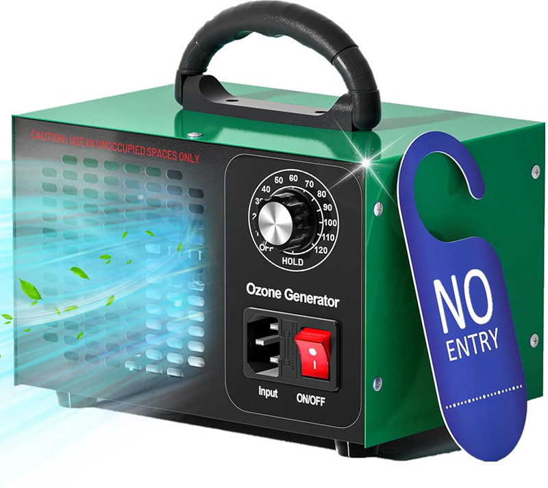 Verilux Ozone Generator 60000mg High Output Portable Handle Plug and Go for Odors Portable Room Air Purifier(Green)