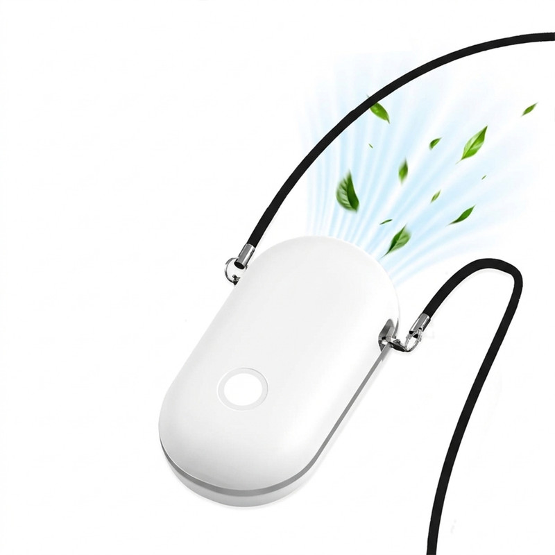Quapps Mini Necklace Air Purifier Portable Wearable – Rechargeable Negative Ion Portable Room Air Purifier(White)