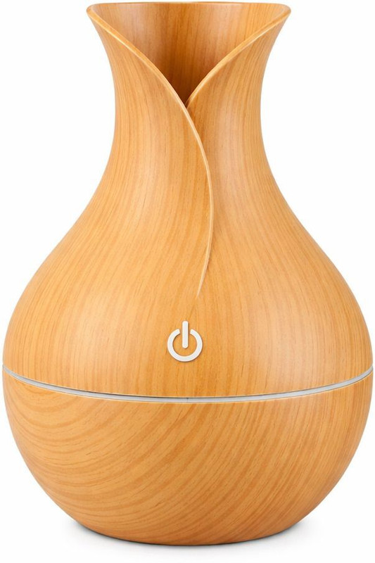 ACCORD MERCANTILE Wood Grain Ultrasonic Aroma Humidifier with LED Light , Essential Oil Humidifier Portable Room Air Purifier(Light Brown)