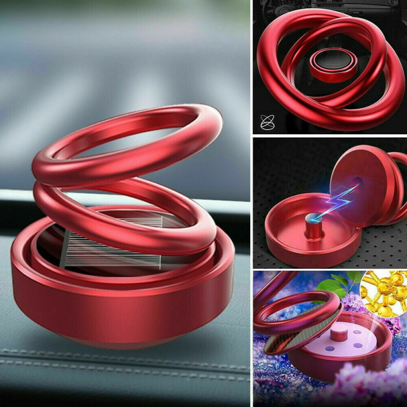 Zink Solar Energy Rotating Car Perfume with Long Lasting Organic Fragrance Portable Car Air Purifier(MULTICOLOUR)