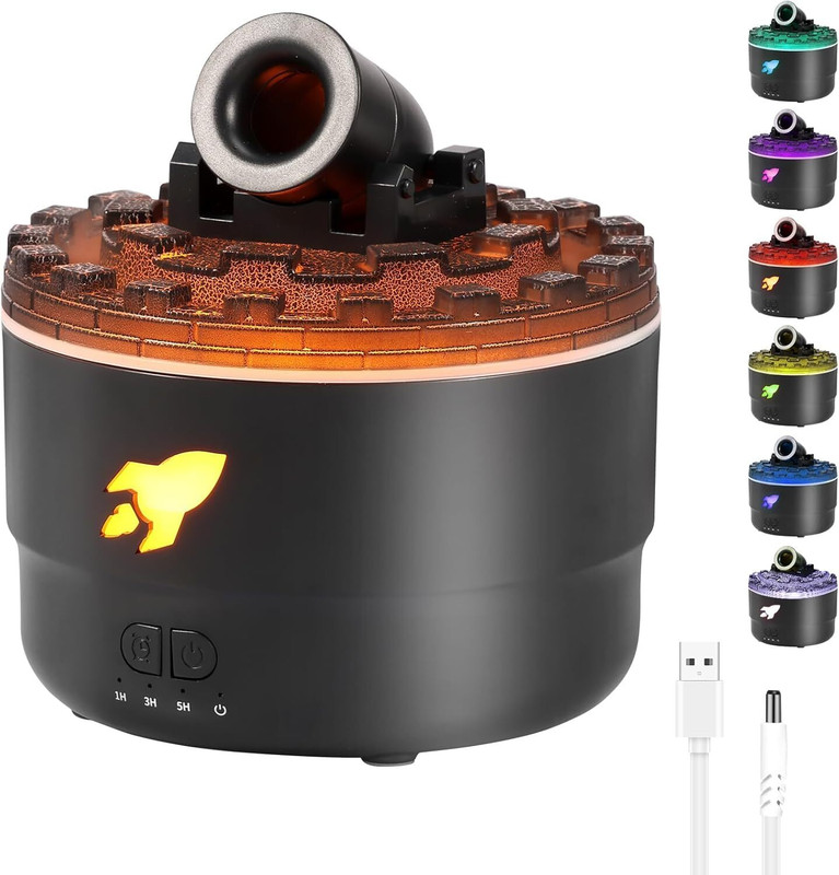 BBD Kitchen Shop Cannon Blast Mist, Night Color Light for Bedroom, Hotel, Livingroom, Car, Office Portable Room Air Purifier(BLACK)