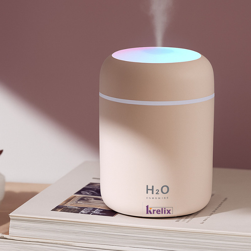 LUPPRA H2O Ultrasonic Cool Mist Humidifier with LED & Aroma Diffuser – 300ML Portable Room Air Purifier(White)
