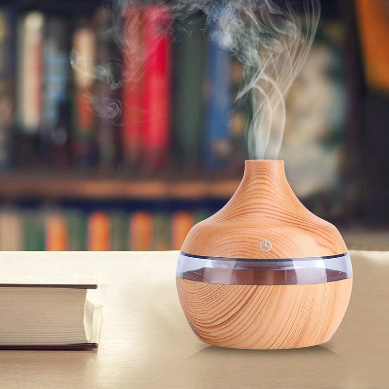 LUPPRA AromaMist 300 – Wooden Humidifier & Aroma Diffuser with LED Night Light Portable Room Air Purifier(BROWN)