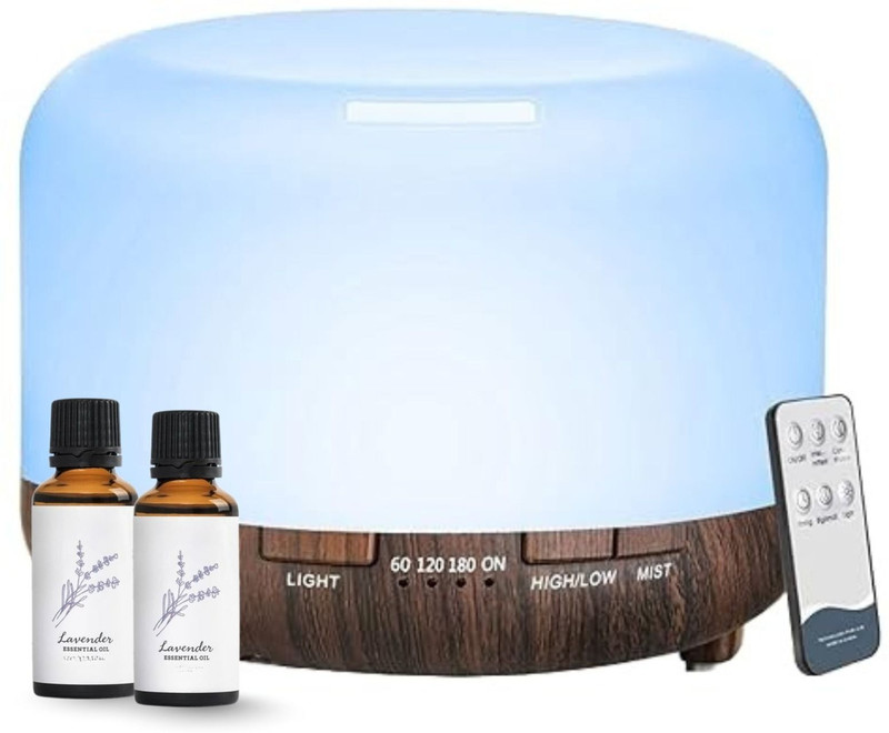 Fleming's Ultrasonic Humidifier for room 500ml with Remote Control & Essential Oil Portable Room Air Purifier(Brown)