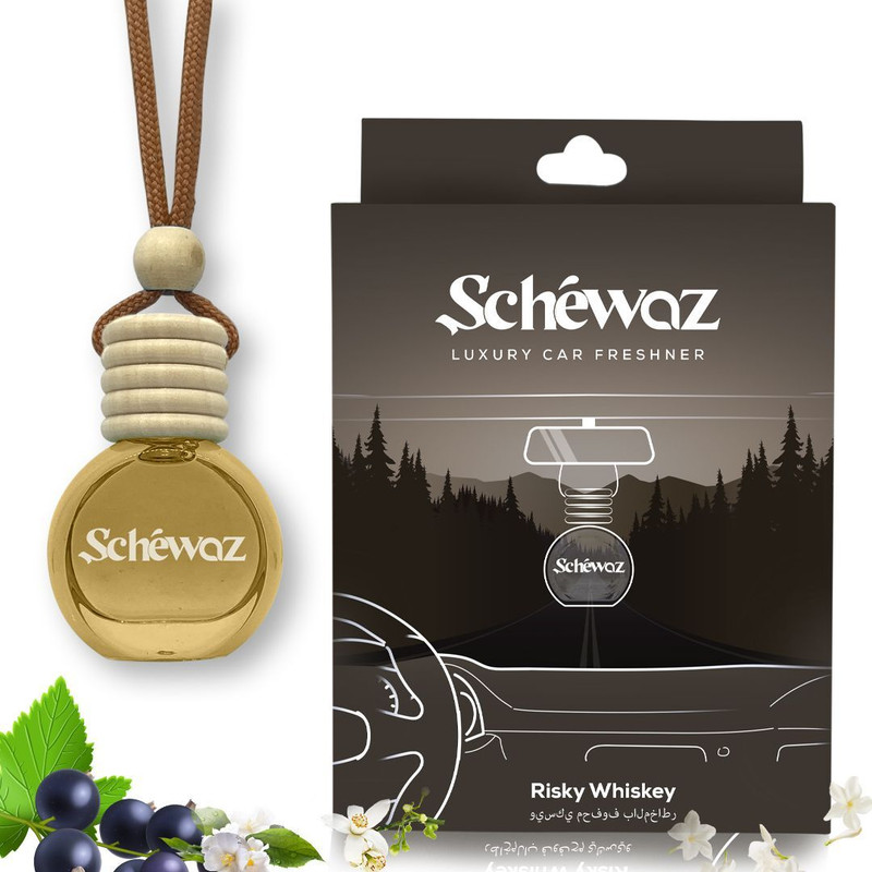 Shivaji Schewaz Car Perfume | Risky Whisky | Lasts 45 Days | Natural Fragrance Portable Car Air Purifier(Risky Whisky)