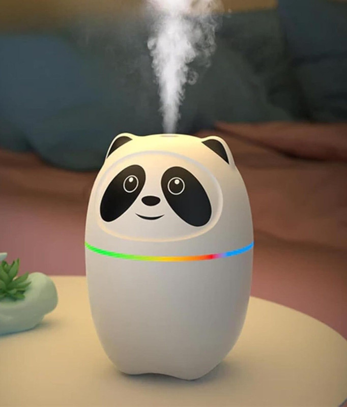 sanbhav Cool Mist Panda Aroma Humidifier with LED Lights – USB Essential Oil Diffuser Portable Room Air Purifier(Multicolour)
