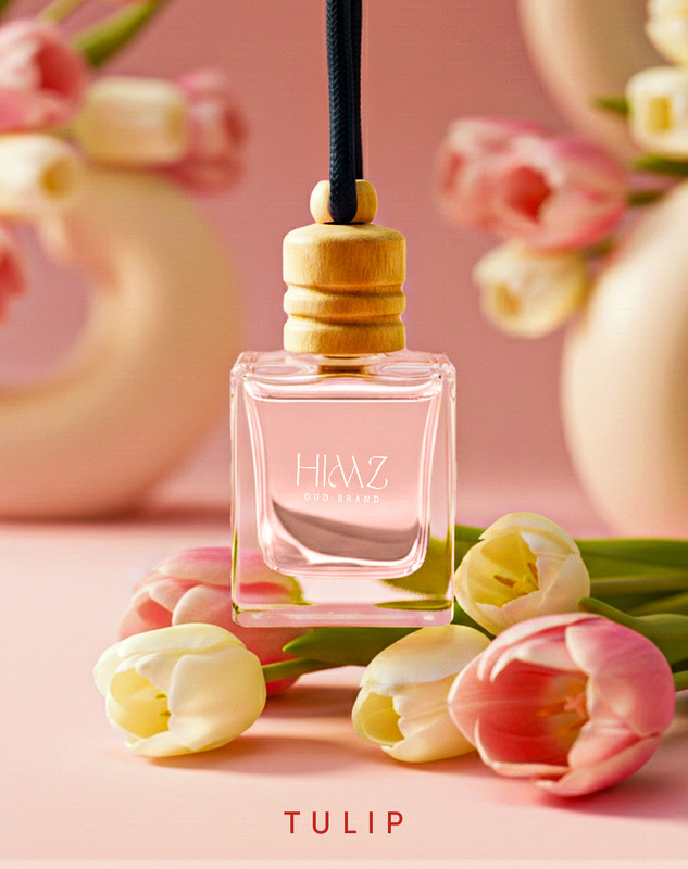 HimzOud Himz Oud Tulip Hanging Car Perfume – Floral Luxury Scent Portable Car Air Purifier(White)