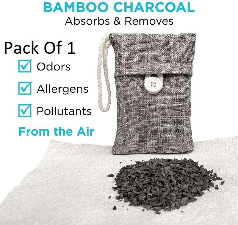 AirSoft (1 Pcs)Natural Air Purifying Bamboo Charcoal Bags for Refrigerator,Cabinets, Car Portable Car Air Purifier(Multicolor)