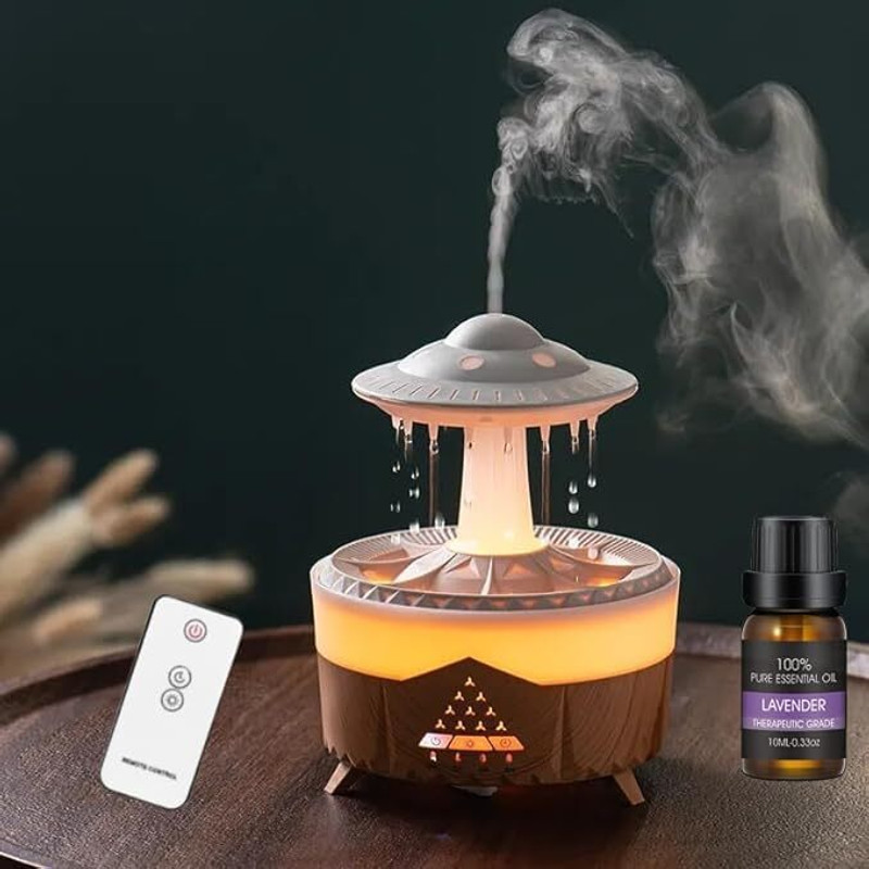 DOCOSS CloudRain Aroma Diffuser for Home Electric & Humidifier Oil Diffuser for Home Portable Room Air Purifier(Brown)