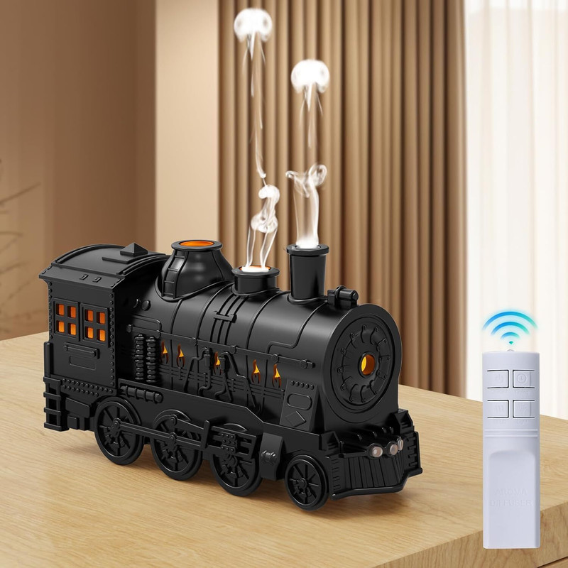 Dhyanut Train Essential Oil Diffuser Ultrasonic Cool Mist Aromatherapy Diffuser Portable Room Air Purifier(black)