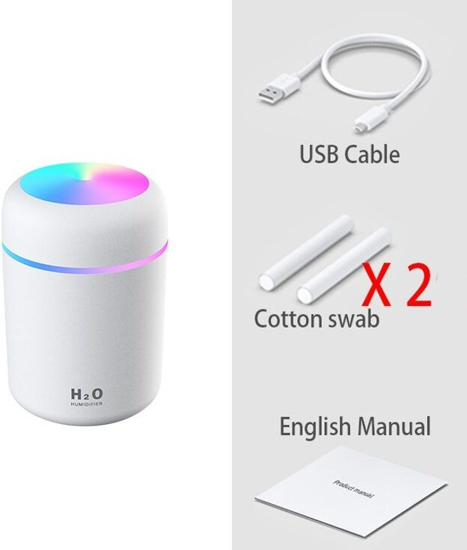 Modesty Aroma Diffuser with LED Light | Humidifier for Bedroom, Car & Living Room Portable Car Air Purifier(white)