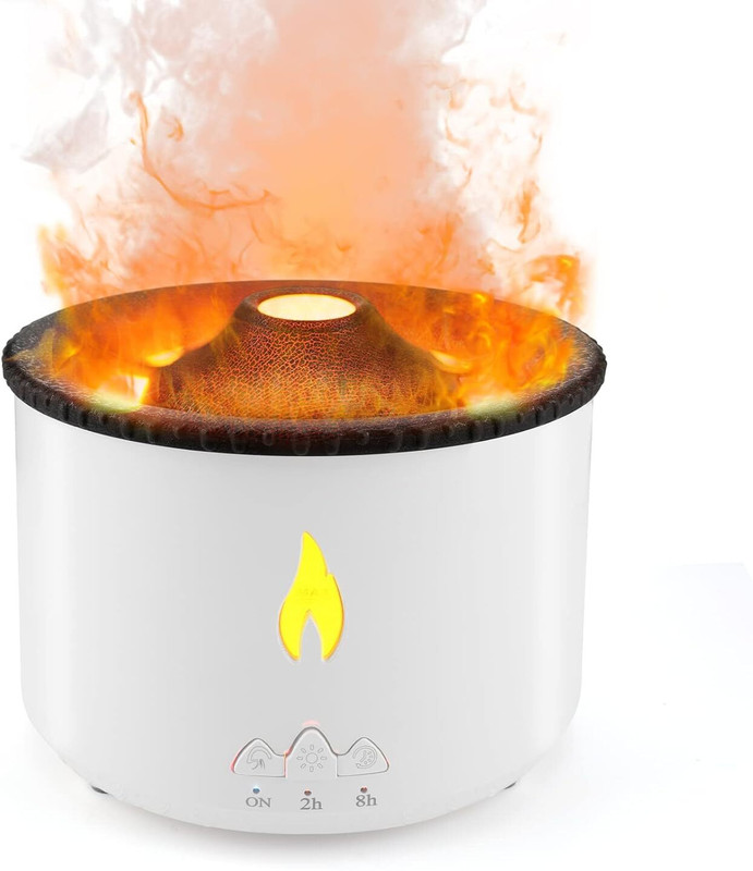 MANDANAKA Volcano Aromatherapy Humidifier Bedroom Home Yoga Office Portable Room Air Purifier(White)