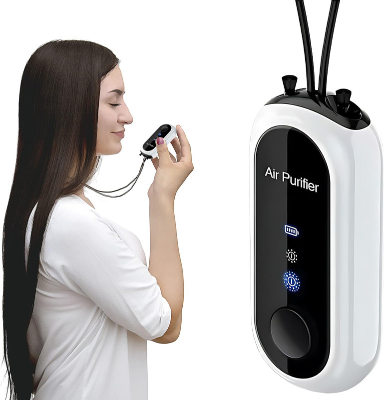 EBIZHIVE Personal Smart And Portable Air Purifier Efficient Ion Purification Wearable Portable Room Air Purifier(BLACK & WHITE)
