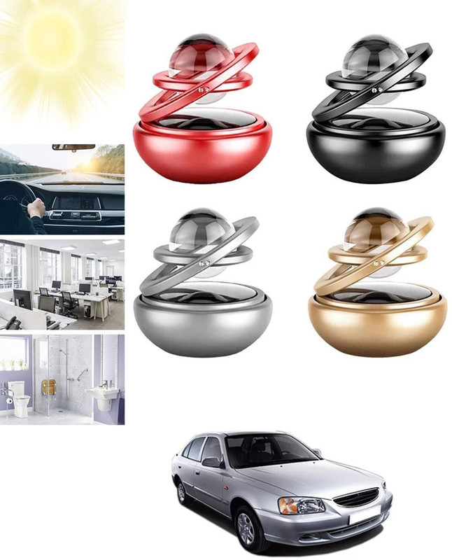 MATIES Solar Crystal Ball Perfume With Double Ring For Car ,Office ,Home64 Portable Car Air Purifier(Black, Gold, Red, Silver,beigh)
