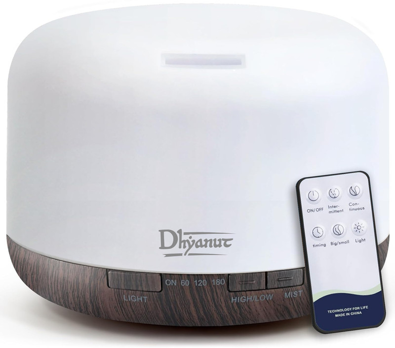 Dhyanut 5 in 1 Ultrasonic Aromatherapy Fragrant Oil Humidifier Vaporizer Portable Room Air Purifier(white)