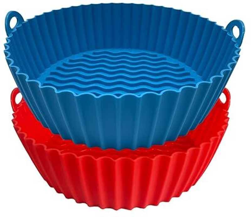 ZOVISU Silicone Air Fryer Basket Liners Round Reusable, Food Safe Air fryer Bowl Air Fryer(1 L)