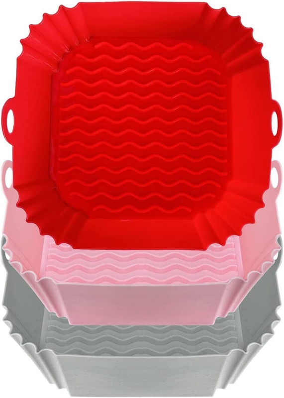 jaswanthstor Air Fryer Silicone Liners, Square, Silicone, Reusable Tray(Pack of 2, Microwave Safe)
