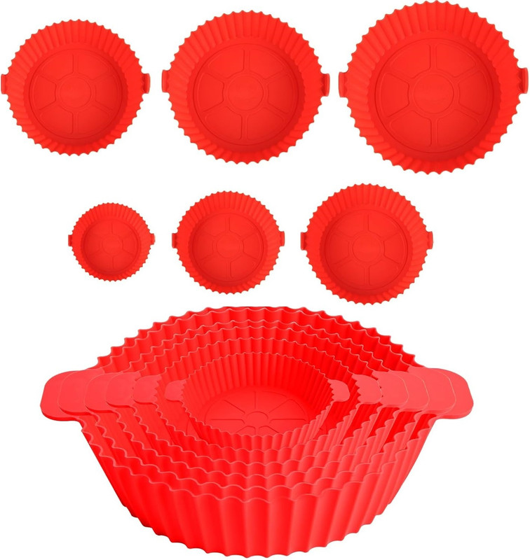 INDIWARRIOR Air Fryer Silicone Pot 6 pcs with Ear Handles, Silicone Pot Liner NGB14 Air Fryer(1 L)