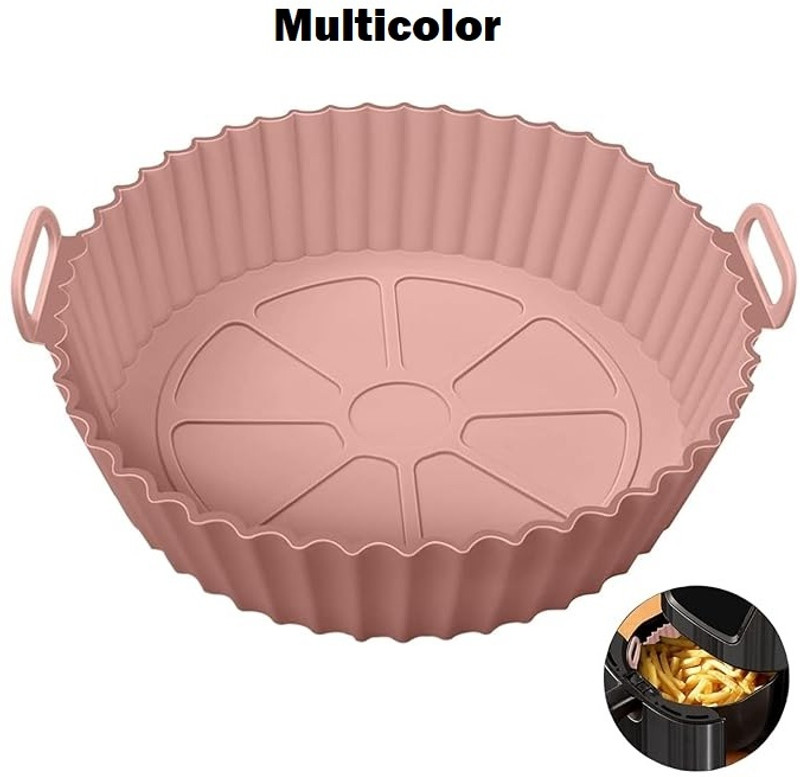 DIOXIT Air Fryer Reusable Silicone Pot, Non-Stick Silicone Air fryer Tray Parchment Paper Baking Mat(Pack of 1)