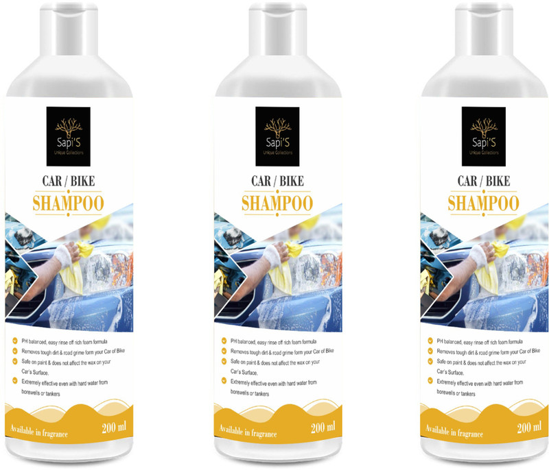 SAPI'S Car and Bike High Foam SHampoo(Pack of 3) Engine Cleaner(600 ml)