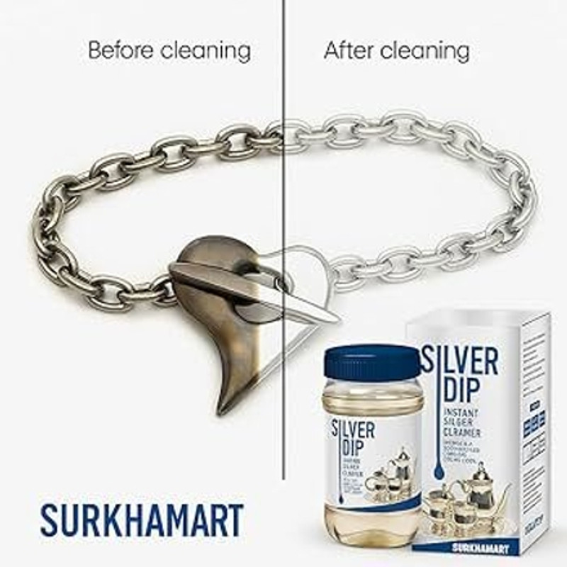 DHRUVIKA Silver Polish Dip Solution for Restoring Shine and Removing Dullness(300 g)