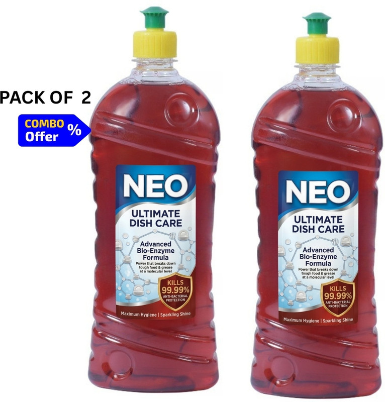 Kpenterprie Dishwash Liquid Combo Pack of 2 Powerful Grease Remover Formula(2 L)