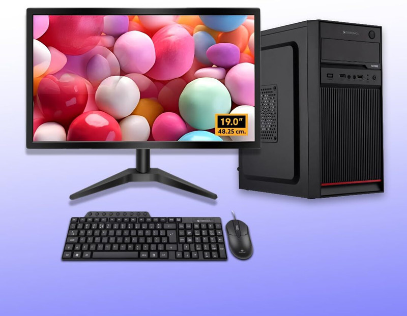 NextGen Assembled Desktop Full Set | Intel (2nd Gen) |Students and professionals Core i3 (4 GB DDR3/500 GB/Windows 11 Home/0/19.5 Inch Screen/Powerful Desktop – Perfect for Online classes and work-from-home setup)) with MS Office(Black, 15 cm x 16 cm x 10 cm, 3.5 kg)
