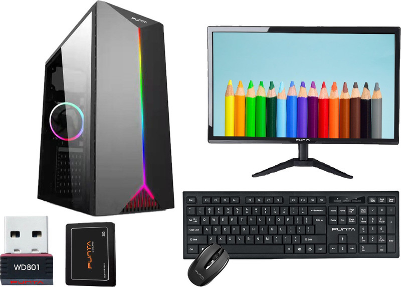 rionix i5-2400 15"led Budget Gaming Desktop With 2GB Graphics Card Core i5 (8 GB DDR3/256 GB SSD/Windows 10 Pro/2 GB/15 Inch Screen/GAMING i5-2400 15 led Budget Gaming Desktop) with MS Office(Black)