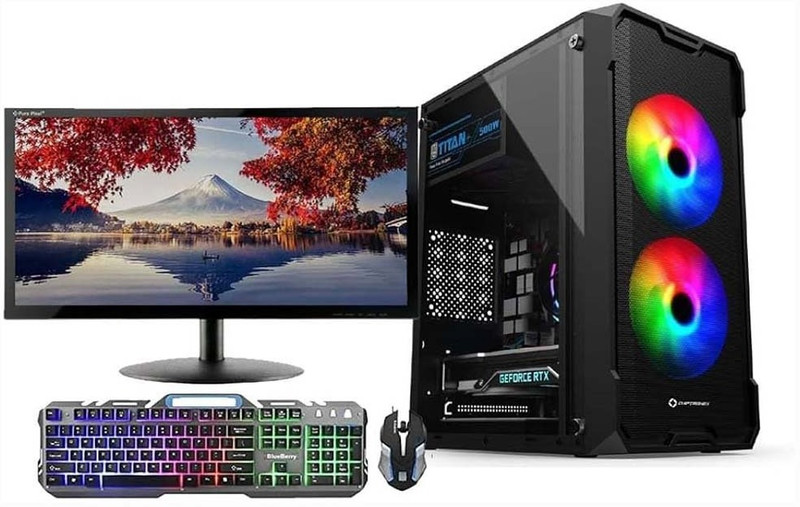 Assambled gaming cpu Core i5 (7th Gen) (16 GB DDR4/1 TB/256 GB SSD/Windows 11 Home/4 GB/0 Inch Screen/gaming CPU) with MS Office(Black)