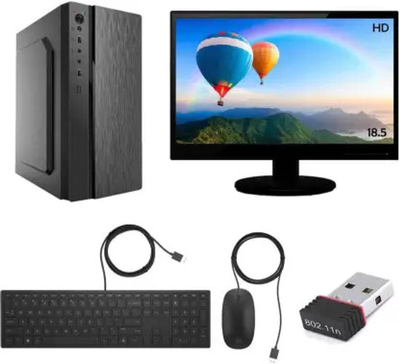 ENTWINO Intel Core i3 (4 GB DDR3/500 GB/120 GB SSD/Windows 10 Home/1 GB/18.5 Inch Screen/ENTI3-550-4GB_500-120-18.5LED) with MS Office(Black)
