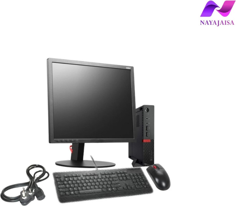 Nayajaisa (Refurbished)Lenovo M73p Tiny i7 4th 8-512 19 inch Sq.AIO Core i7 (8 GB DDR3/512 GB SSD/Windows 10 Pro/19 Inch Screen/KB & Mouse/VGA/Ethernet/Wi-Fi /USB 3.0/Win10 & MSO)(Black)