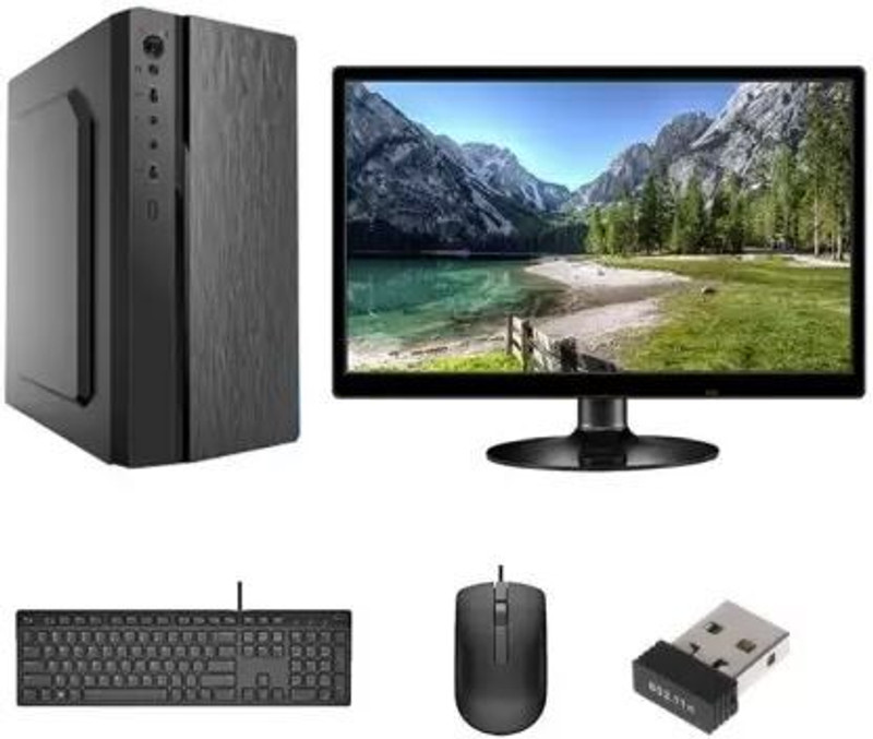 TECH- Assemblers Core i5 (4 GB DDR3/500 GB/Windows 10 Home/19 Inch Screen/Assembled Desktop with Wired Keyboard Mouse)(Black)