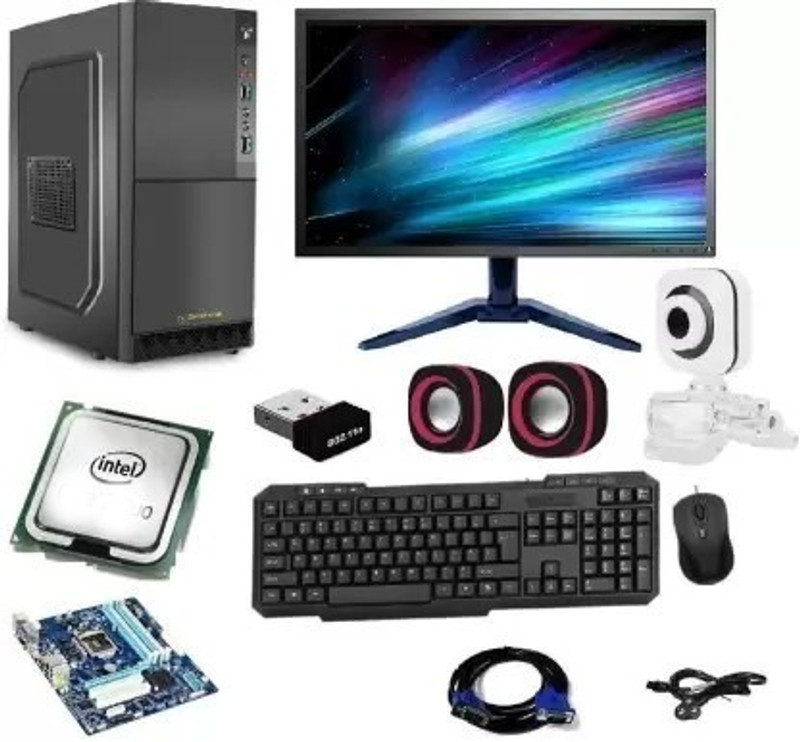 tech assamblers A TECH -Asmbelers series Core i3 (4 GB DDR3/320 GB/128 GB SSD/Windows 10 Pro/2 GB/19 Inch Screen/i3 /128/500/19/wifi/cam/speeker) with MS Office(4)