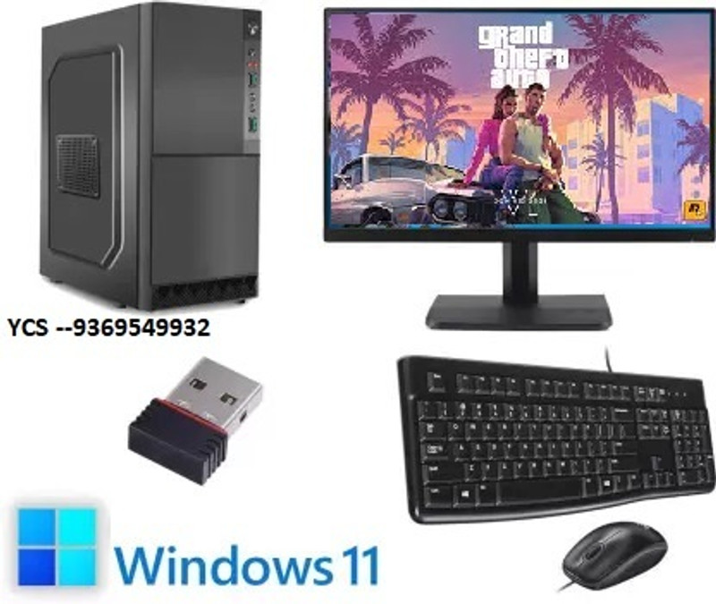 ycs Premium Core i3 (8 GB DDR3/1 TB/128 GB SSD/Windows 11 Home/19 Inch Screen/I32ND/8GBRAM/128SSD/500HDD) with MS Office(Black, 40 cm x 40 cm x 40 cm, 7 kg)